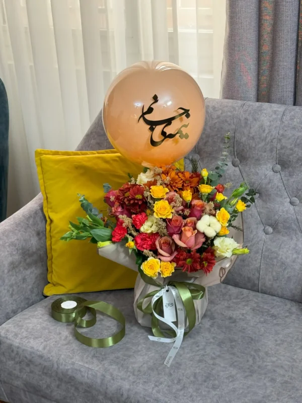 جار گل بلورین بهمراه بادکنک کد RF-1068